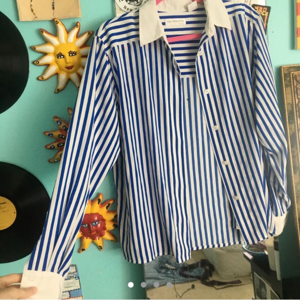 Vintage Liz Coulbourne Stripe Button Up Shirt